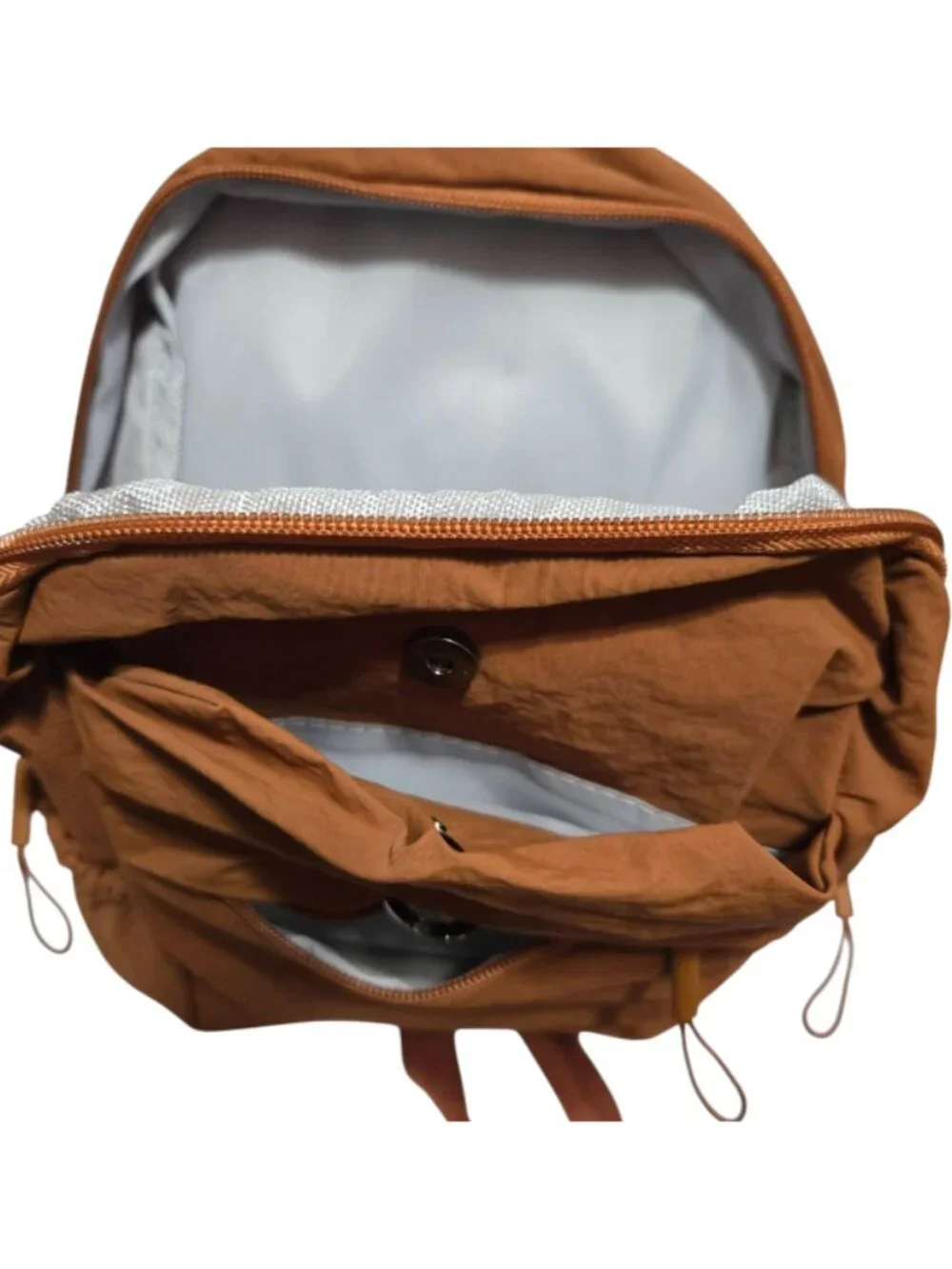 Nylon Convertible Backpack Sling Bag Casual Brown Mini Travel Daypack Adjustable